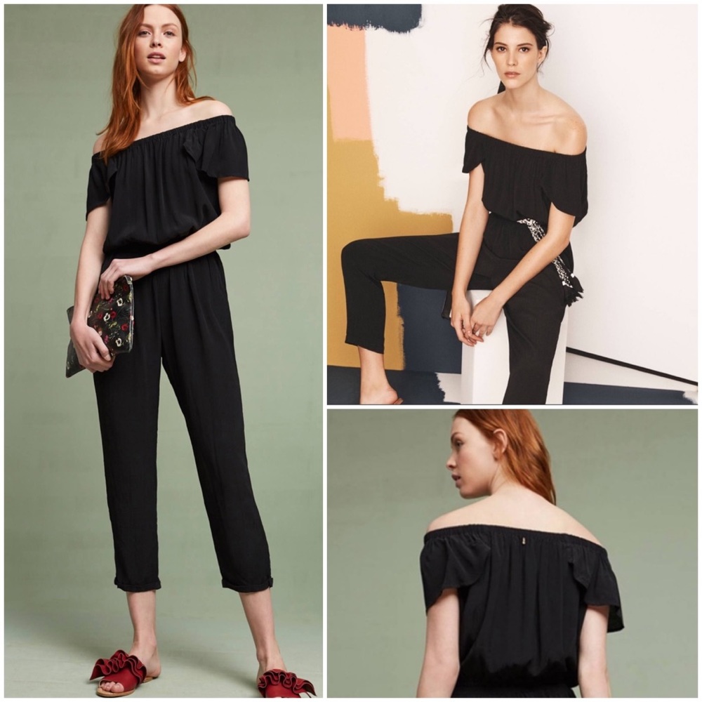 BNWT Anthropologie Nighttide Jumpsuit New Black - Picture 1 of 5